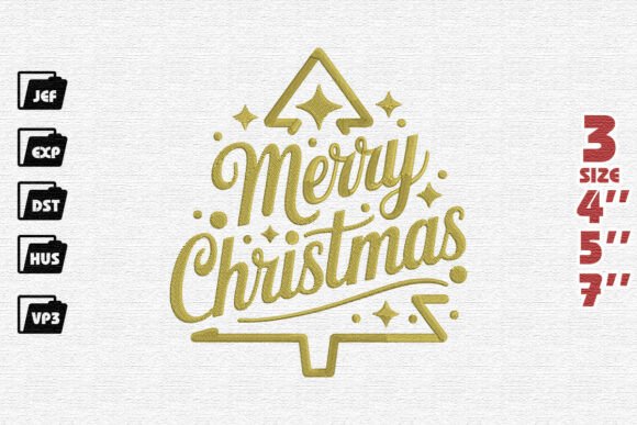 Golden Merry Christmas Typography Tree Design Review