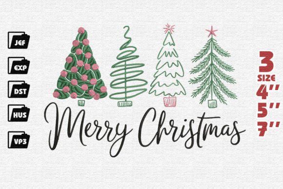Merry Christmas Whimsical Trees Embroidery Review