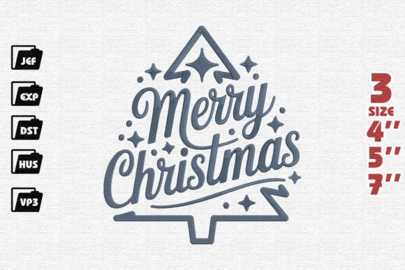 Review: Blue Merry Christmas Typography Tree Design