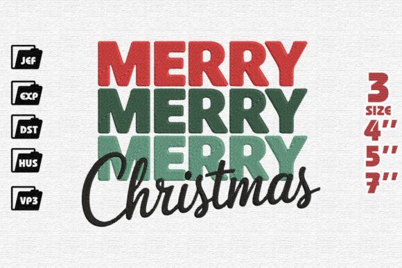 Review: Retro Stacked Merry Christmas Design